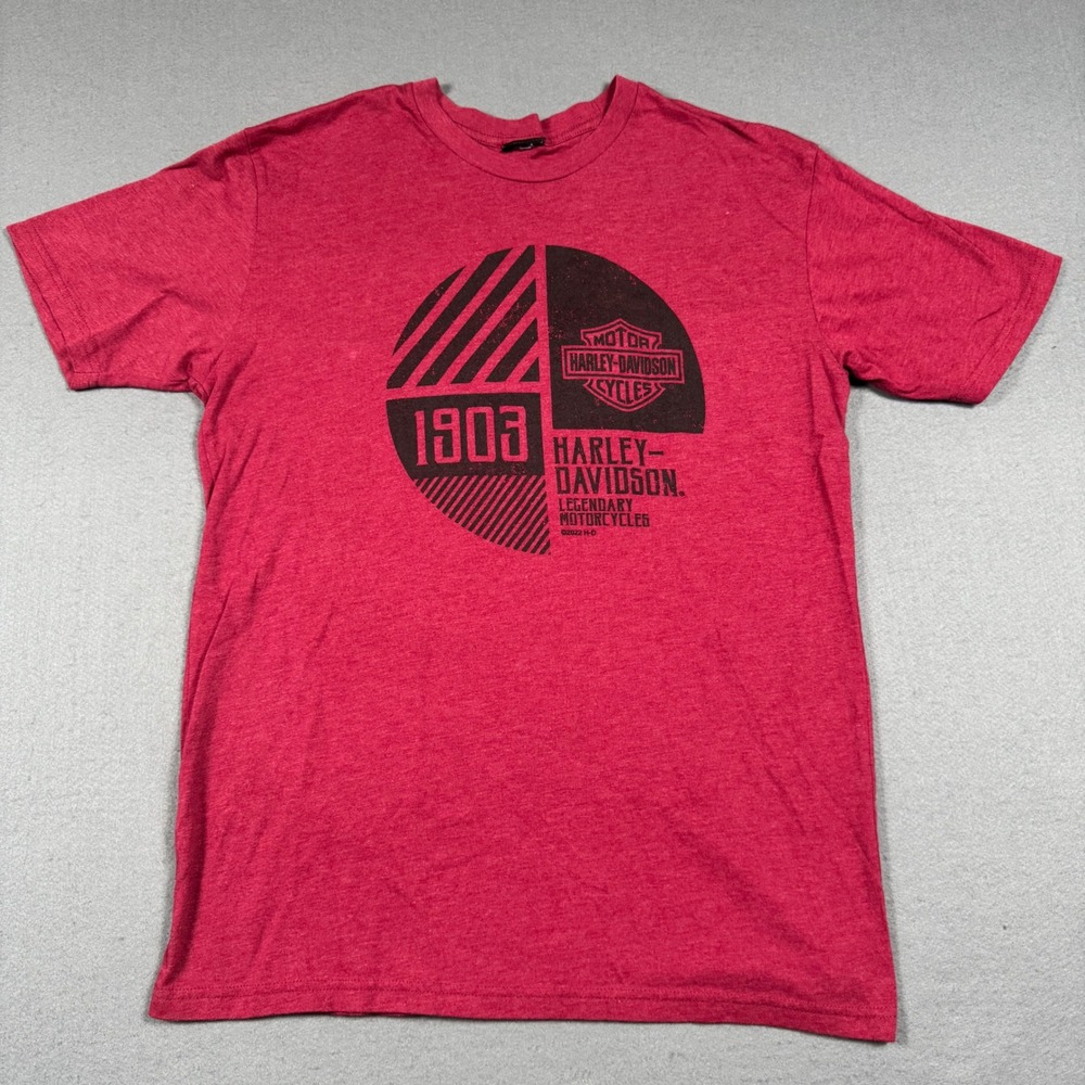 Harley-Davidson Timpanogos Utah Graphic T-Shirt Mens Red Heather 1903 Logo Large